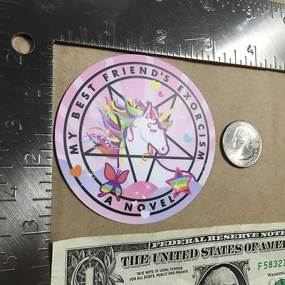 "My Best Friend's Exorcism: A Novel" by Grady Hendrix Sticker Unicorn Quirk