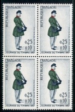 STAMP / TIMBRE DE FRANCE NEUF BLOC DE 4 // N° 1516  ** JOURNEE DU TIMBRE 1967
