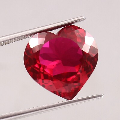 Extra Fine Quality 14x14 MM Natural Red Mozambique Ruby Loose Heart Gemstone Cut
