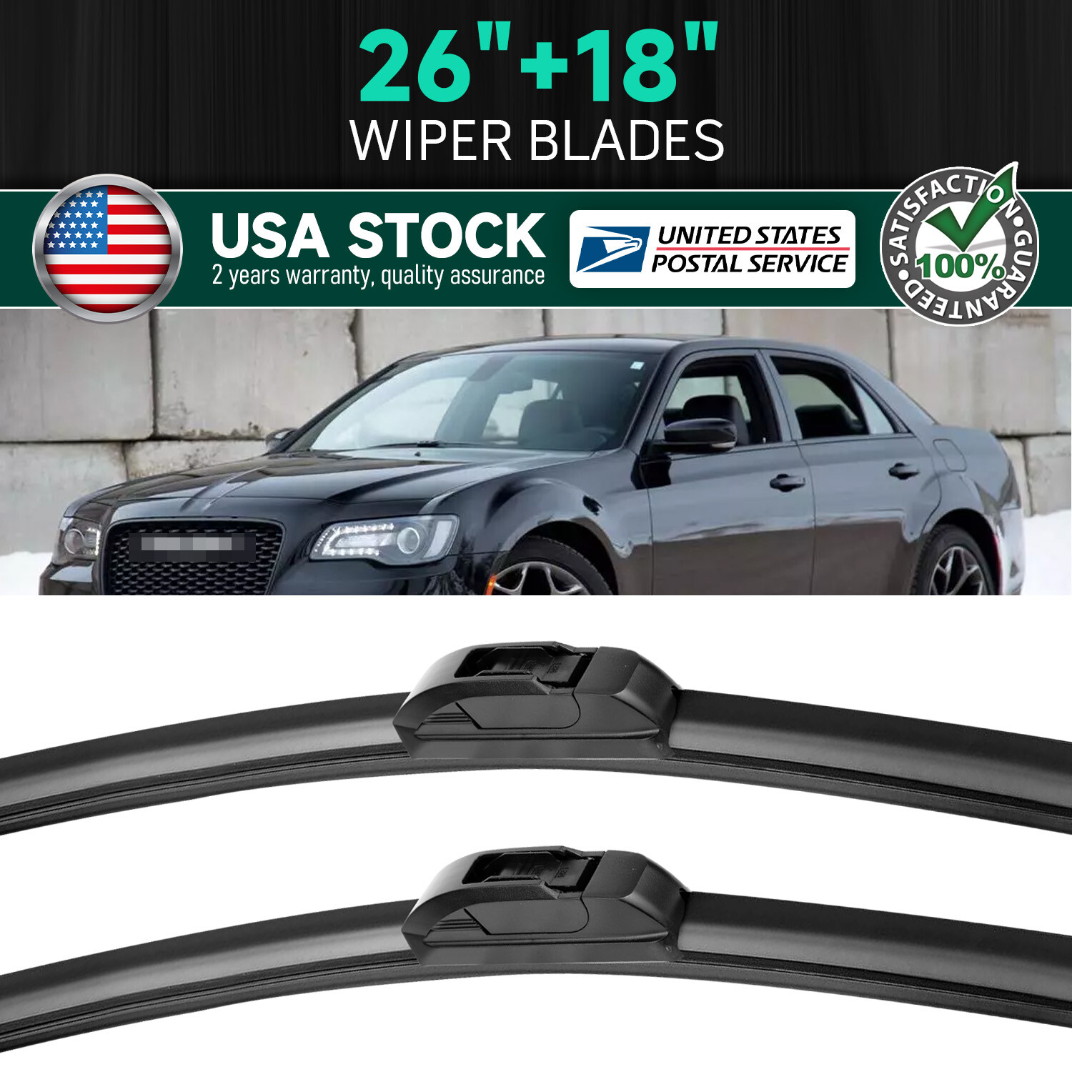 Hyundai Sonata 2011-2018 26+18 Inch All-Season Front Windshield Wiper Blades