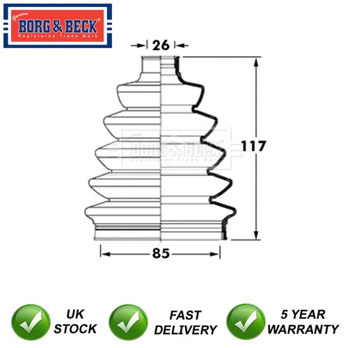 CV Joint Boot Set Front Outer & Beck Fits Kia Sorento 2.5 CRDi 3.5