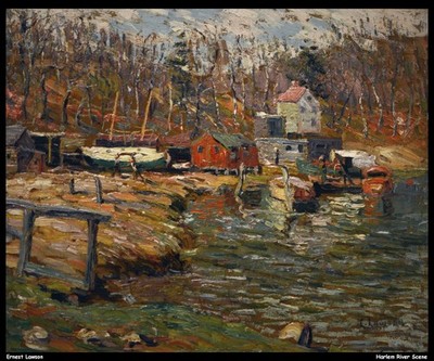 Ernest Lawson Harlem River Szene O 1 Vintage Kunstdruck Poster Wanddeko fein Ex