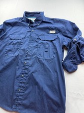 VTG Magellan Outdoors Fish Gear Shirt Mens XL Blue Angler Fit Vented Magshield