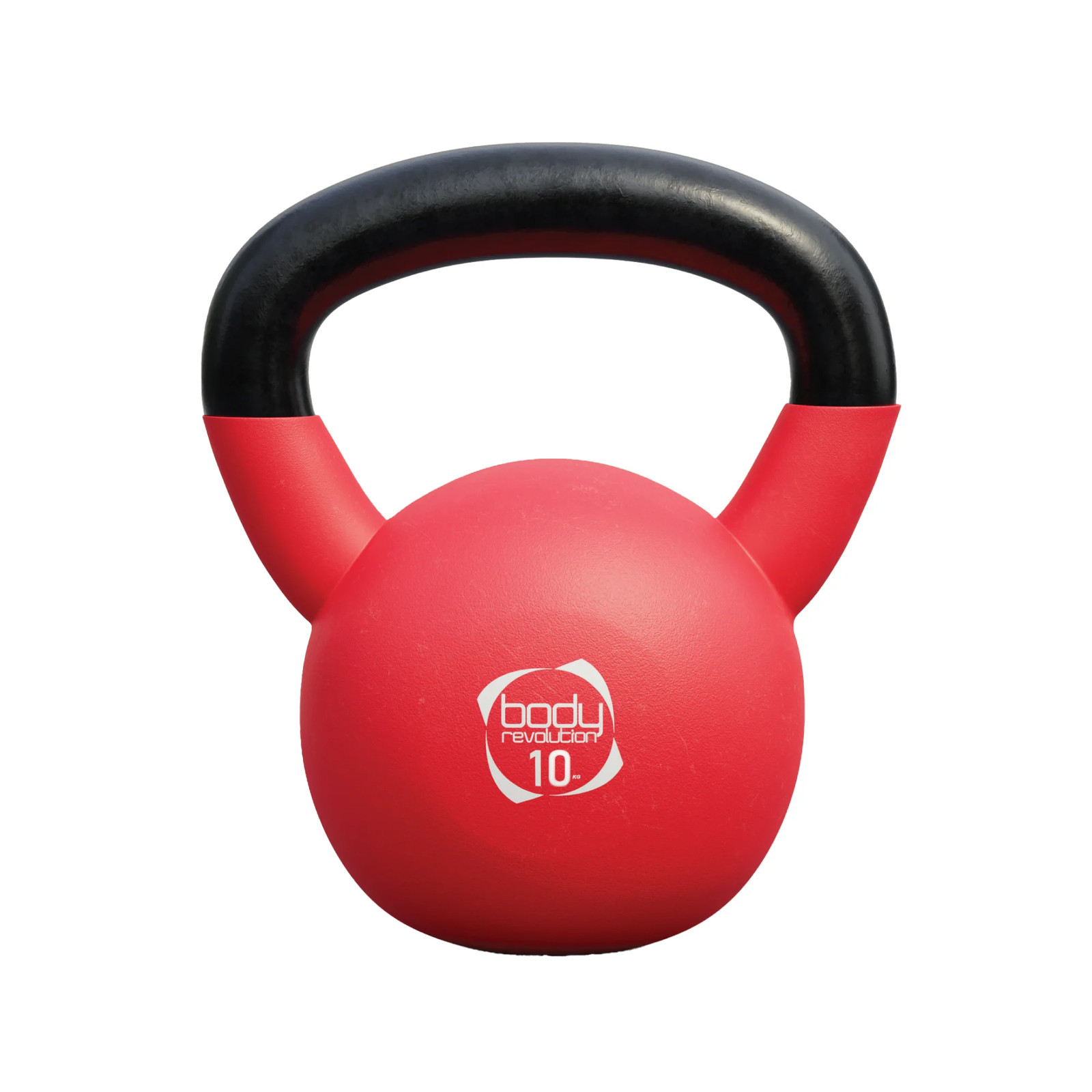Kettlebell 10 kg néoprène rouge avec base plate en fonte coulée pour entraînement de musculation