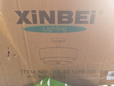 XiNBEi Lighting 3 Light Semi Flush Mount Light, Close to Ceiling Light Fixtur...