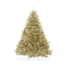 6FT Gold Spruce Realistic Artificial Holiday Christmas Tree with Metal Stand