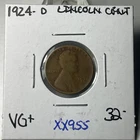 1924 D LINCOLN PENNY  KEY RARE DATE  IN Very Good + Condition XX955