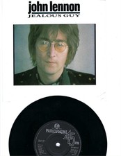 45 + PIC SLV- JOHN LENNON- "JEALOUS GUY"/"GOING DOWN ON LOVE- PARLOPHONE ( 1985)