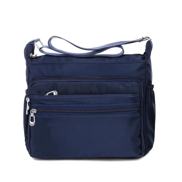 UmhäNgetasche Damen Multifunktional Wasserdicht Nylon 2 GrößEn Blau-image