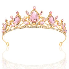 SuPoo Pink Queen Crown Princess Tiaras for Women Birthday Headband