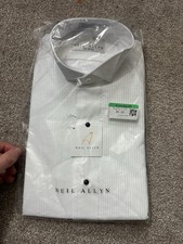 NWT Neil Allyn Tuxedo Shirt Mens XS 32/33 White Laydown Collar Pleated