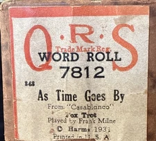 QRS player piano Word roll  7812 as Time goes by fox Trot￼