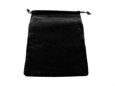 Chessex Large Black Dice Bag Suede Cloth 5x7-1/2 Drawstring Storage Pouch Velour