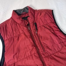 Eddie Bauer Ebtek Puffer Vest M Red Mens Full Zip Lined Outdoors Pockets