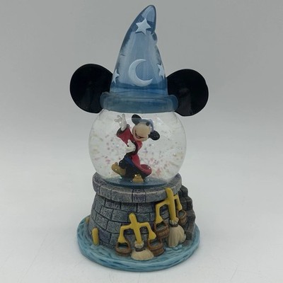 Disney Mickey Mouse Wizard Hat Snow Water Globe Fantasia Sorcerers Apprentice 6''