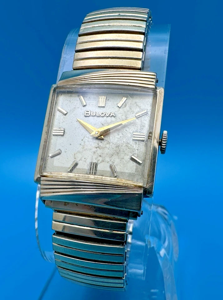 Vintage 1965 Bulova 10k RGP 20mm Square 17 Jewel Manual Wind Mens Watch (6236) - Image 2 of 4