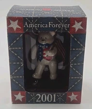 American Greetings America Forever 2001 patriotic bear ornament 018100949181