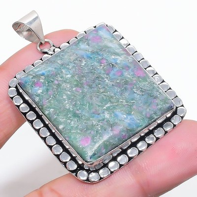 Rubin Fuchsite Edelstein Anhänger handgefertigt Erntedankgeschenk Schmuck 2,9...