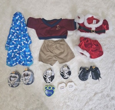 Build A Bear Workshop Clothing Lot Outfits Shoes Slippers Pajamas Santa