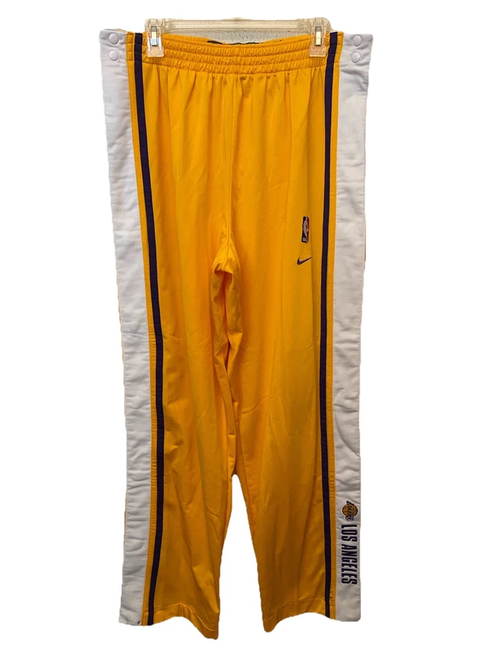Vintage Nike Los Angeles Lakers Warm Up Pants NBA Snap Tear Away KOBE Size XL 34 - Image 2 of 4