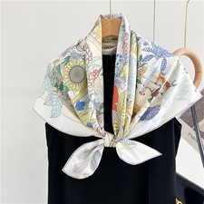 18mm Sand Washed Twill 100 Mulberry Silk Shawl, Large Double Sided Print Scarf