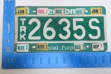 STICKER FRENZY* Vermont Special Purpose Truck License Plate Tag 1988 1990 2635S