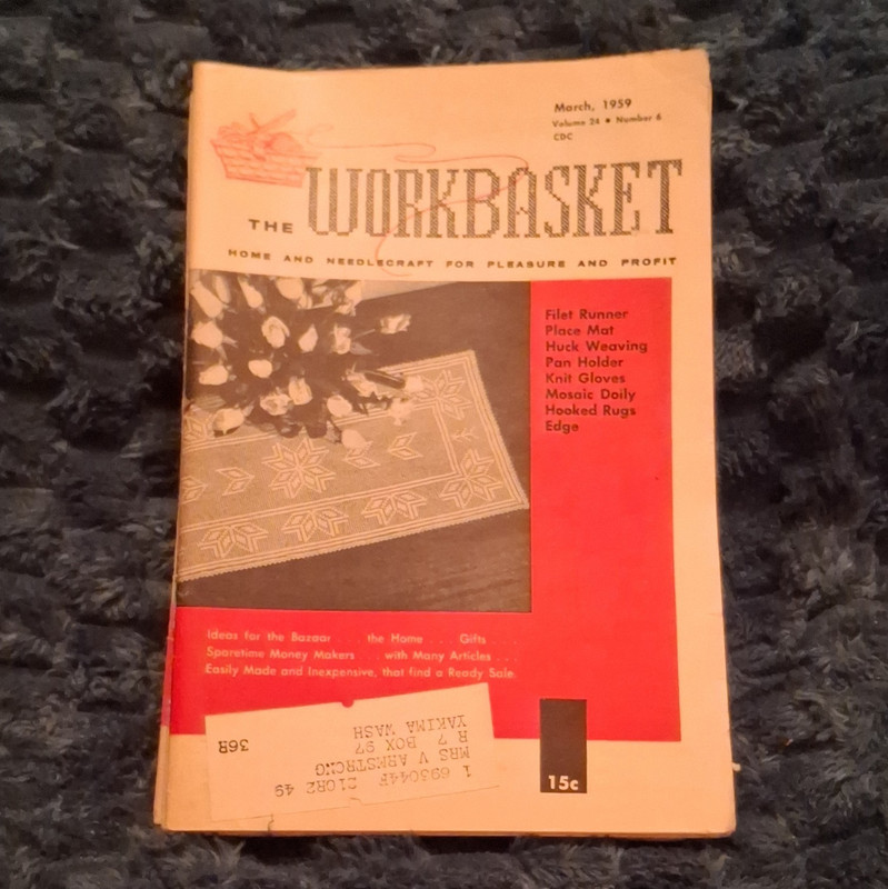 The Workbasket 1959 Illustrated Needlecraft Mar/Apr/May/Jul/Aug Vol 24-25 No 6