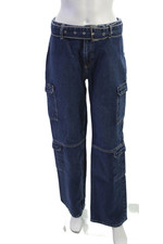Zara Womens High Rise Straight Jeans Blue Size 6