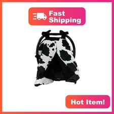 Dear Baby Gear Car Seat Canopy, Holstein Cow and Puffy Bows