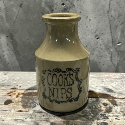 Vintage Pearson s  Cooks Nips'' Small Stoneware Pottery Jug 4.5 