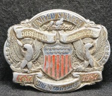 WL15105 VINTAGE 1987  UNITED STATES CONSTITUTION COMMEMORATIVE  BELT BUCKLE