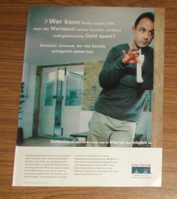 Seltene Werbung CISCO SYSTEMS - Wartezeit verkürzen & Geld sparen 2001