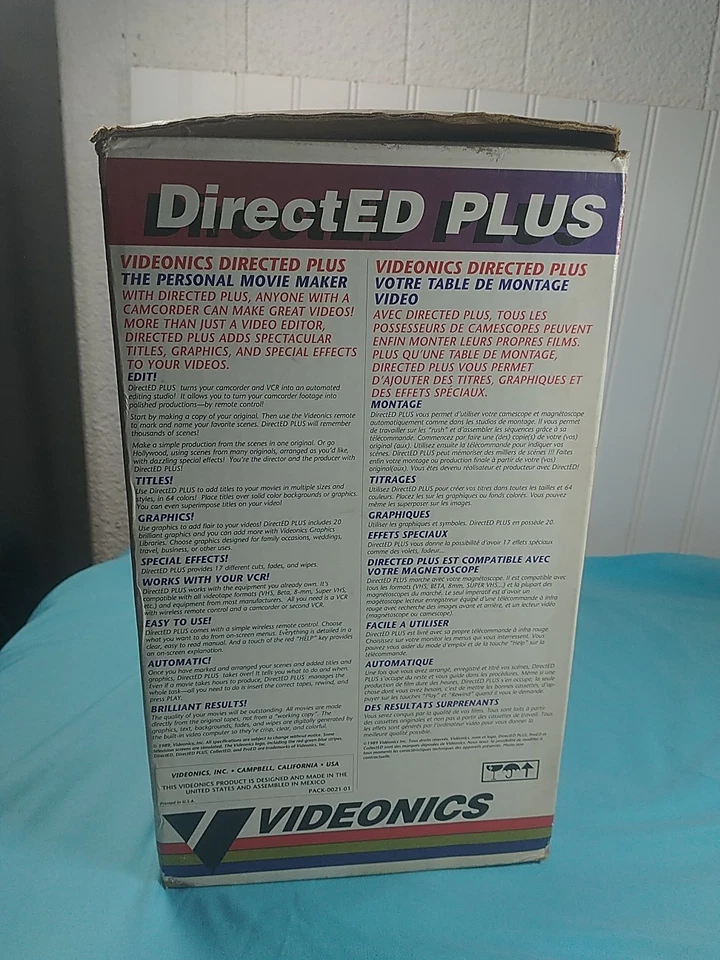 VIDEONICS VIDEO EDIT MAKER MODEL DIRECTED PLUS NTSC MANUAL REMOTE CONTROL CIB - Image 2 of 4