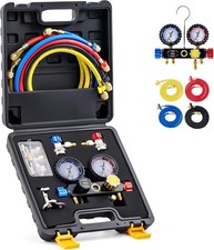 R410a R22 R134a 4 Way Ac Manifold Gauge Set With Hoses