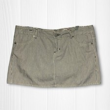 Y2K Gap 1969 Limited Edition Stripe Denim Mini Skirt Navy Cream Size 16