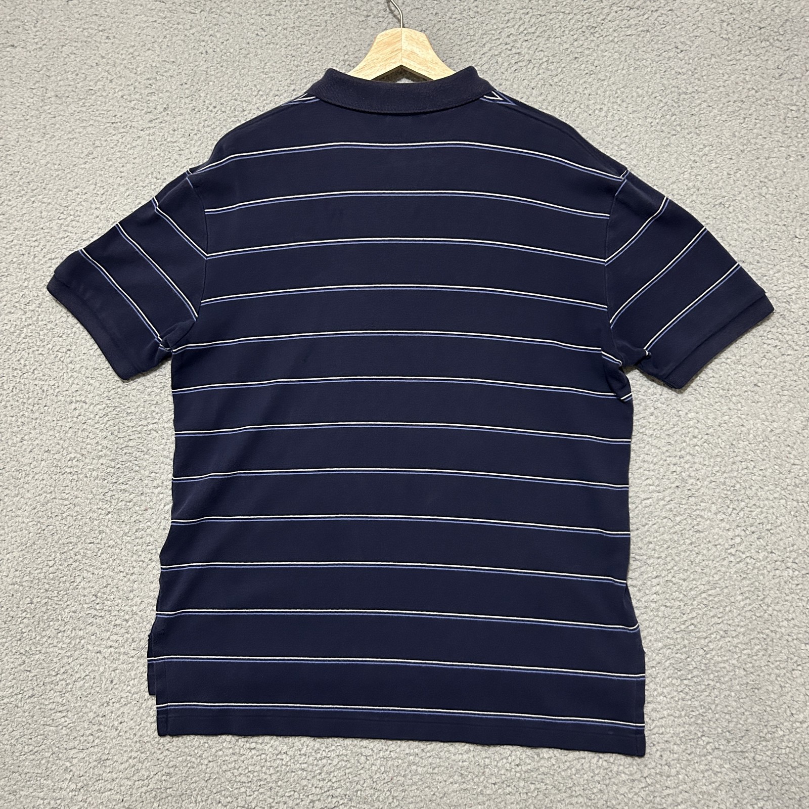 Polo Ralph Lauren camicia uomo grande blu navy a righe manica corta classica pony