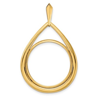 1/4 oz 25 $ American Eagle Platin Münze Einfassung 22 mm Teardrop Prong 14k Gold