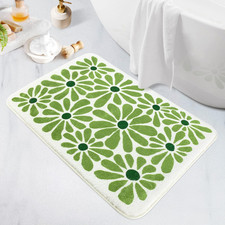 SHIYUE Green Bathroom Rugs Bath Mat, Microfiber Fluffy Soft Floor Mats for Bathr
