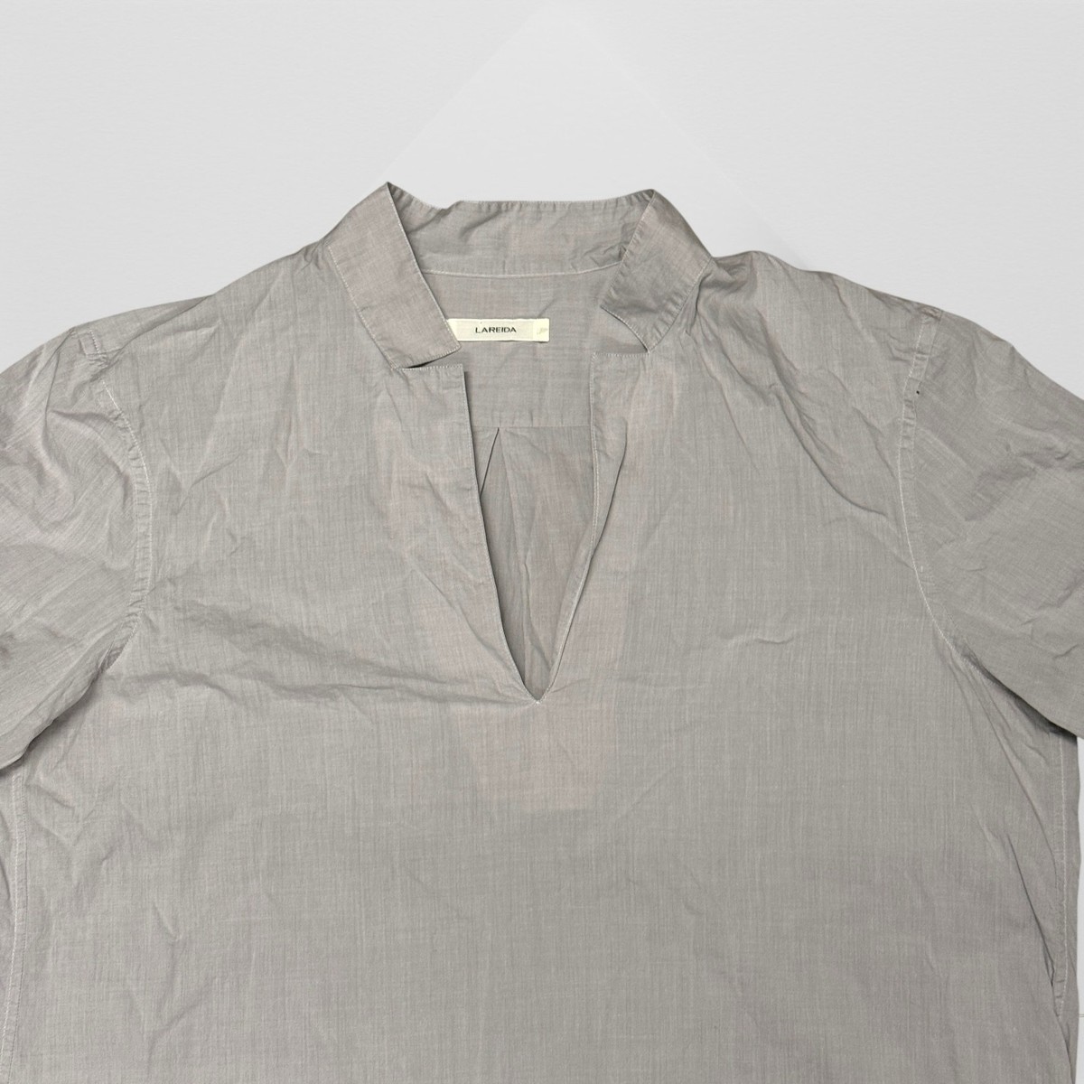 Lis Lareida Womens Button Front Long Sleeve Collared Shirt Gray Cotton Norris 42 View 2