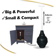 Adjustable Telescoping Handle Plunger - Easy Storage Option