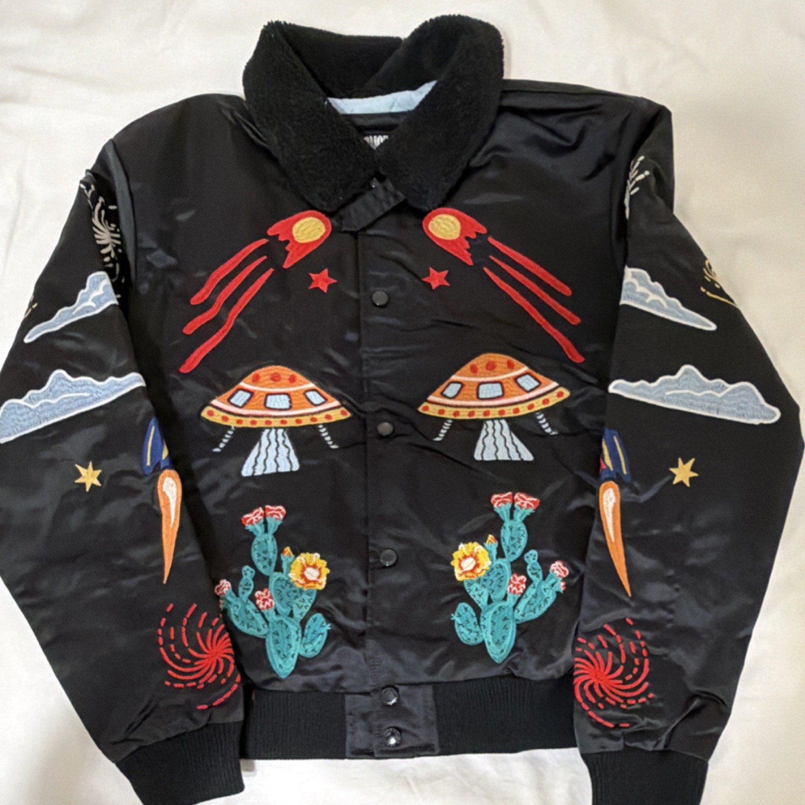 Billionaire Boys Club Earth Div. Bomber Jacket Black L Embro