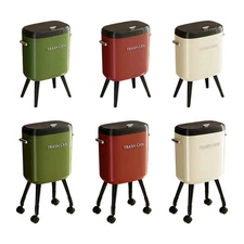 Garbage Can with Legs Narrow Trash Can High Foot Simplistic Airthight Lid Waste