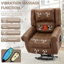 Power Lift Recliner Chair Electric Massage Lounge Sofa Chair W/ Heat for Elderly