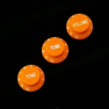 Strat style Guitar Control knobs Set 2 Tones, 1 Volume ,Orange