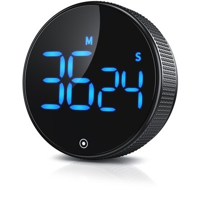Bearware Küchentimer, LED Display blau, Magnet auf Rückseite, schwarz
