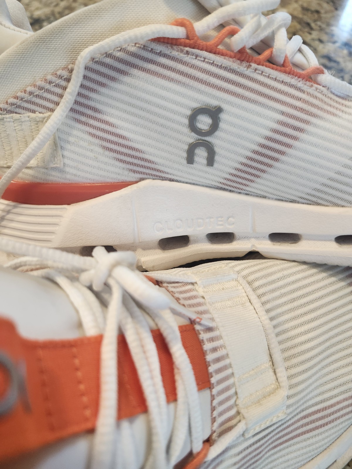 On Cloud Cloudtech Running Shoes White  Orange Wo… - image 9