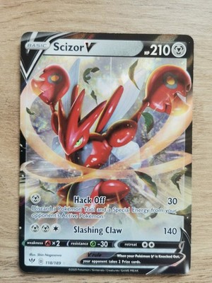 Pokemon Scizor v Darkness Ablaze Holo Ultra Rare Card 118/189 NM Condition