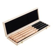 Uimoso 4-Piece HSS Woodturning Chisel Set with Storage Box for Lathe Work