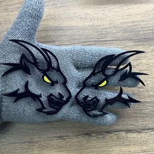 Badges Emblem Hell Goat Yellow Eye, 2 Badges, Fender Angry Agressive Black