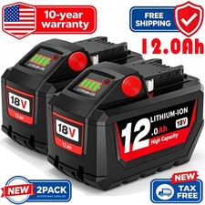 2PACK 12.0Ah 18V For Milwaukee For M18 48-11-1860 Extended Capacity Battery SALE